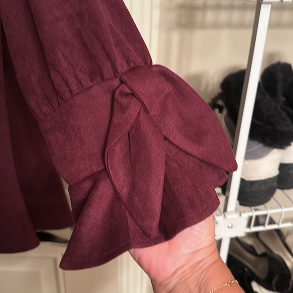 Joh Abia Stretch Suede Top Color Mulberry Size Large - Picture 5 of 9